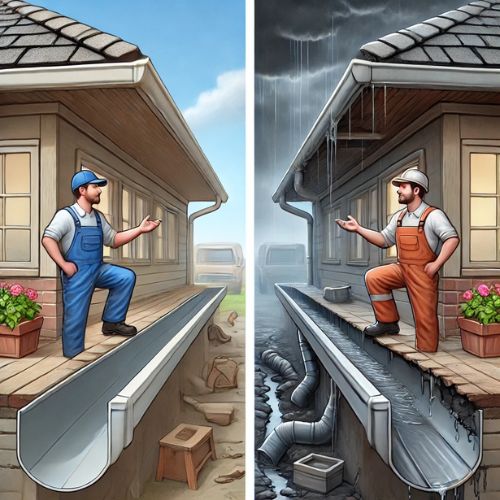 House gutters close-up